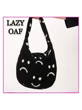 Lazy Oaf Happy Sad Fleece Shoulder Bag